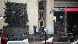 Волгоградский вокзал после взрыва