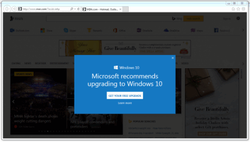 Microsoft рекламирует Windows 10 в Internet Explorer