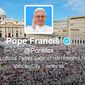 У Папы Римского Франциска уже больше 10 млн. подписчиков в Twitter