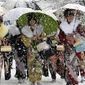 Японию засыпало снегом