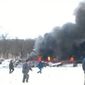 На месте падения Ан-148 в Подмосковье