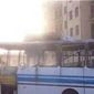 В Джизаке Узбекистана загорелся автобус, вывозивший людей с хлопка