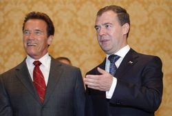Арнольд Шварценеггер и Дмитрий Медведев