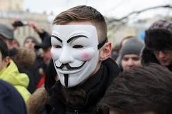 Демонстранты часто скрывают лица за масками