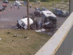 маршрутка врезалась в водовоз