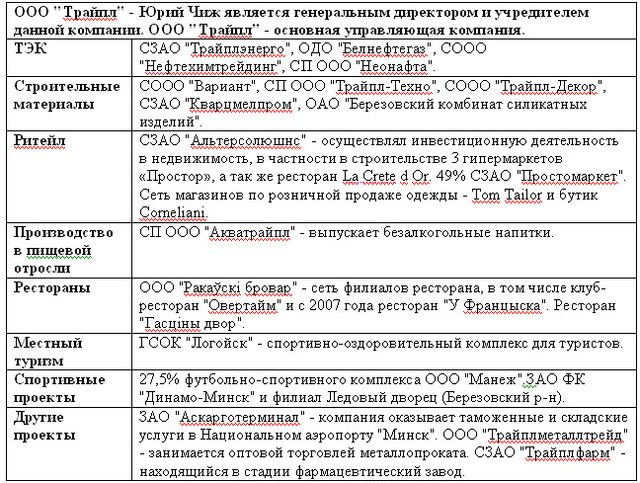 Структура активов ООО «Трайпл»