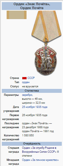 Награда Евгения Березняка